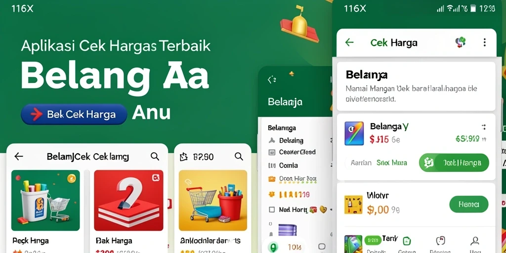 Tampilan antarmuka aplikasi Cek Harga 116X yang user-friendly.