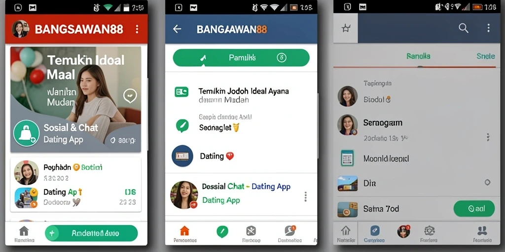 Antarmuka sederhana dan menarik dari BANGSAWAN88 untuk mencari pasangan.