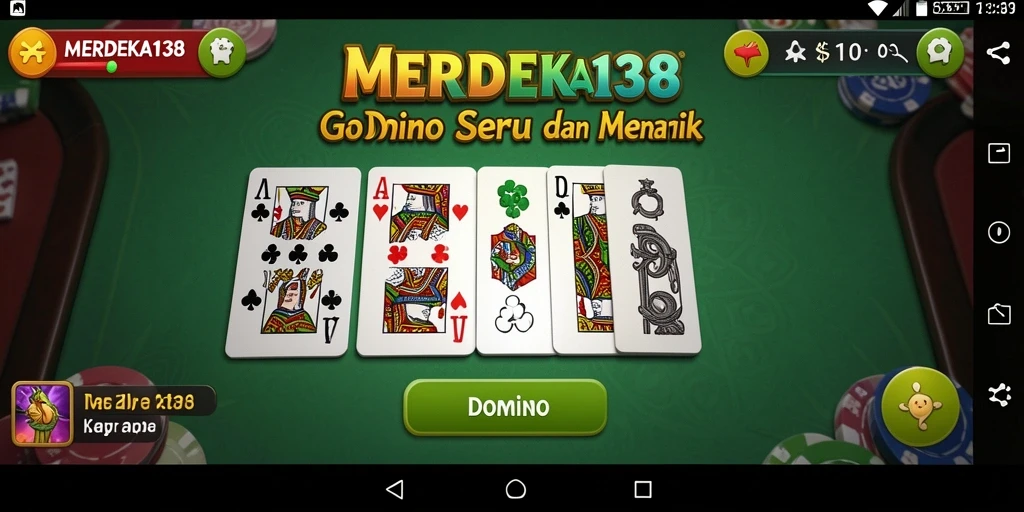 Tampilan antarmuka permainan Domino yang menarik di MERDEKA138.