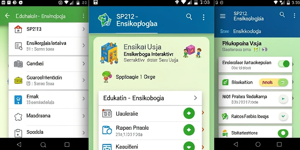 Antarmuka SP212 yang ramah pengguna dengan akses cepat ke berbagai topik.